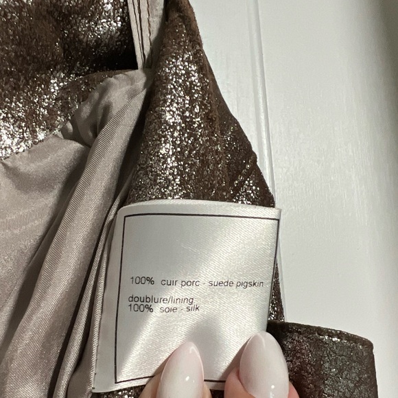 Vintage Chanel 1999 Fall Runway Suede Metallic Sparkle Wide Leg Pants with Tag - Picture 12 of 13